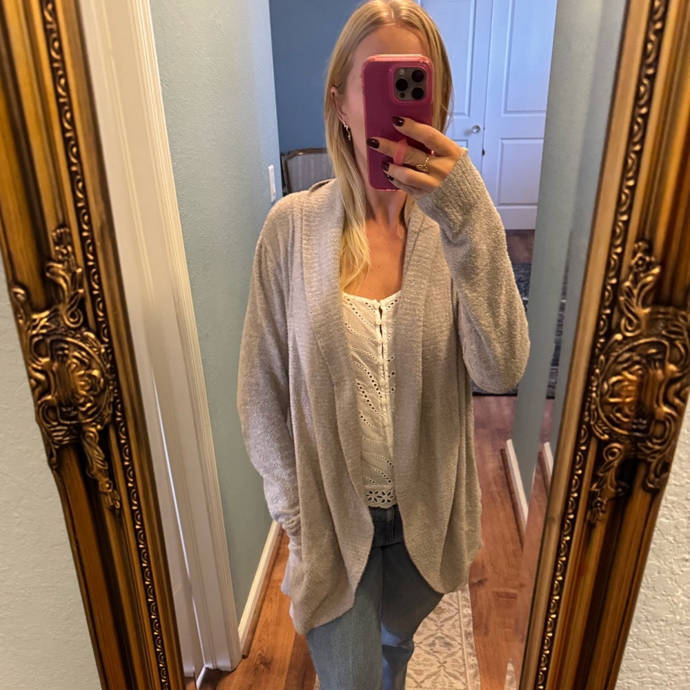 Barefoot Dreams Cream Open-Front Cardigan